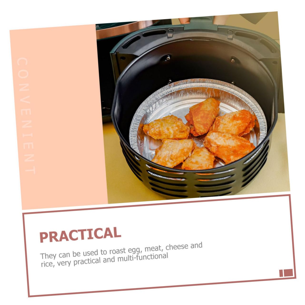 IMIKEYA Set di 4 padelle ad aria mini barbecue contenitori per torte con coperchio contenitori per alimenti e lattine rotonde per cuocere mini friggitrice argento, foglio di alluminio, 20 pezzi x 4