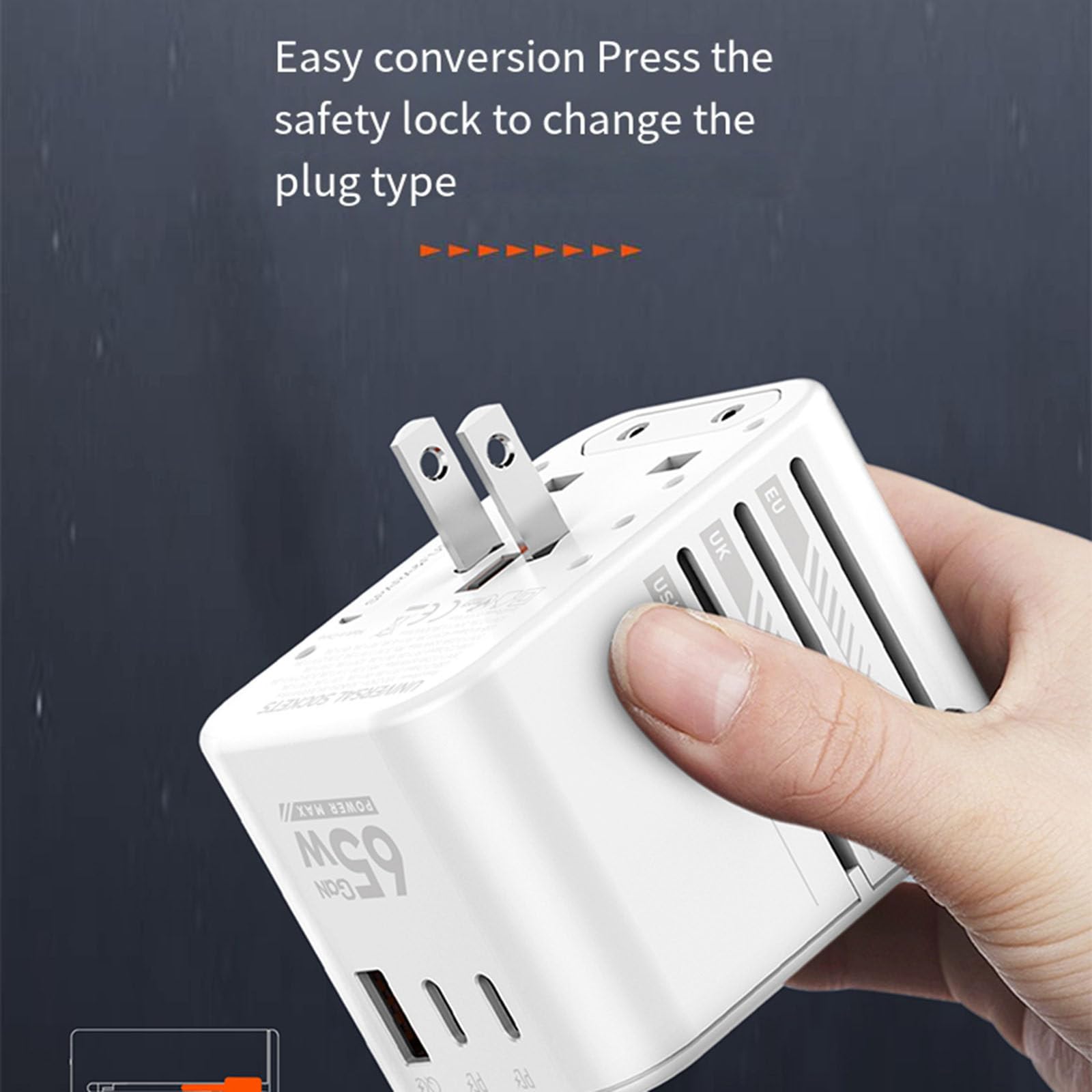 Adattatore da viaggio universale Caricatore da viaggio all-in-one con porte USB Spina di conversione da viaggio in tutto il mondo per ricarica rapida per smartphone da 5 V