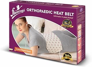 Flamingo Orthopaedic Electric Heating Pad - XL SIZE | Pain Relief Heating Belt with Temperature Controller for Lower Back, Knee, Shoulder, Cramps, and Neck | Back Pain Relief | 34cm X 25cm |