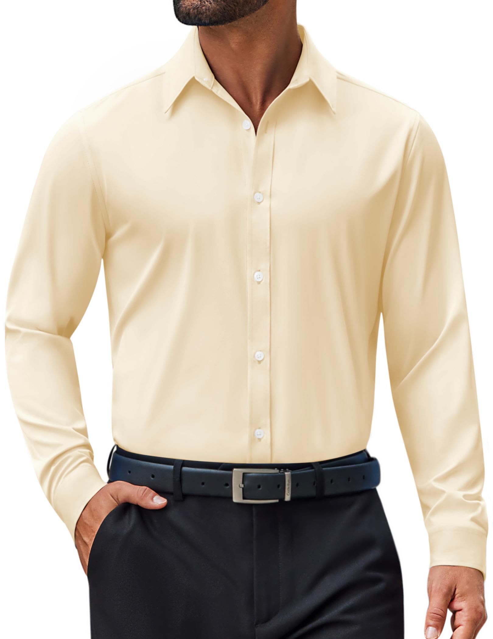 COOFANDY Mens Dress Shirt Long Sleeve Wrinkle Free Formal Shirts Business Casual Button Down Shirts