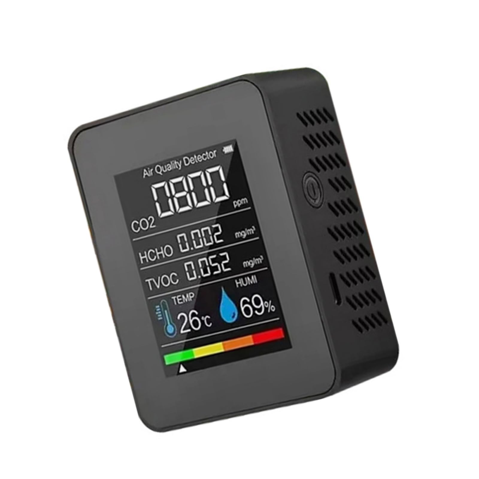 Precisions 5 in 1 Air Analyzers CO2 HCHO TVOC Temperature Humidity Levels Multifunction Air Monitor Temperature Dampness Meter