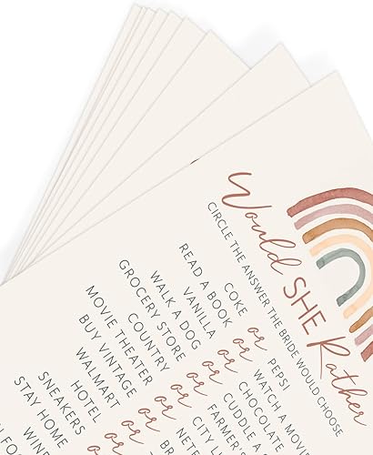 Miniatura 6 de Printed Party Kit de despedida de soltera, temática de arco iris bohemio de doble cara, 4 juegos y actividades (30 invitados)