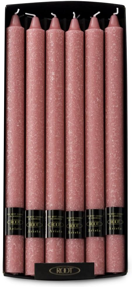 Root Unscented Arista Timberline Dinner Candles, 12-Inch, Azalea, Box 12
