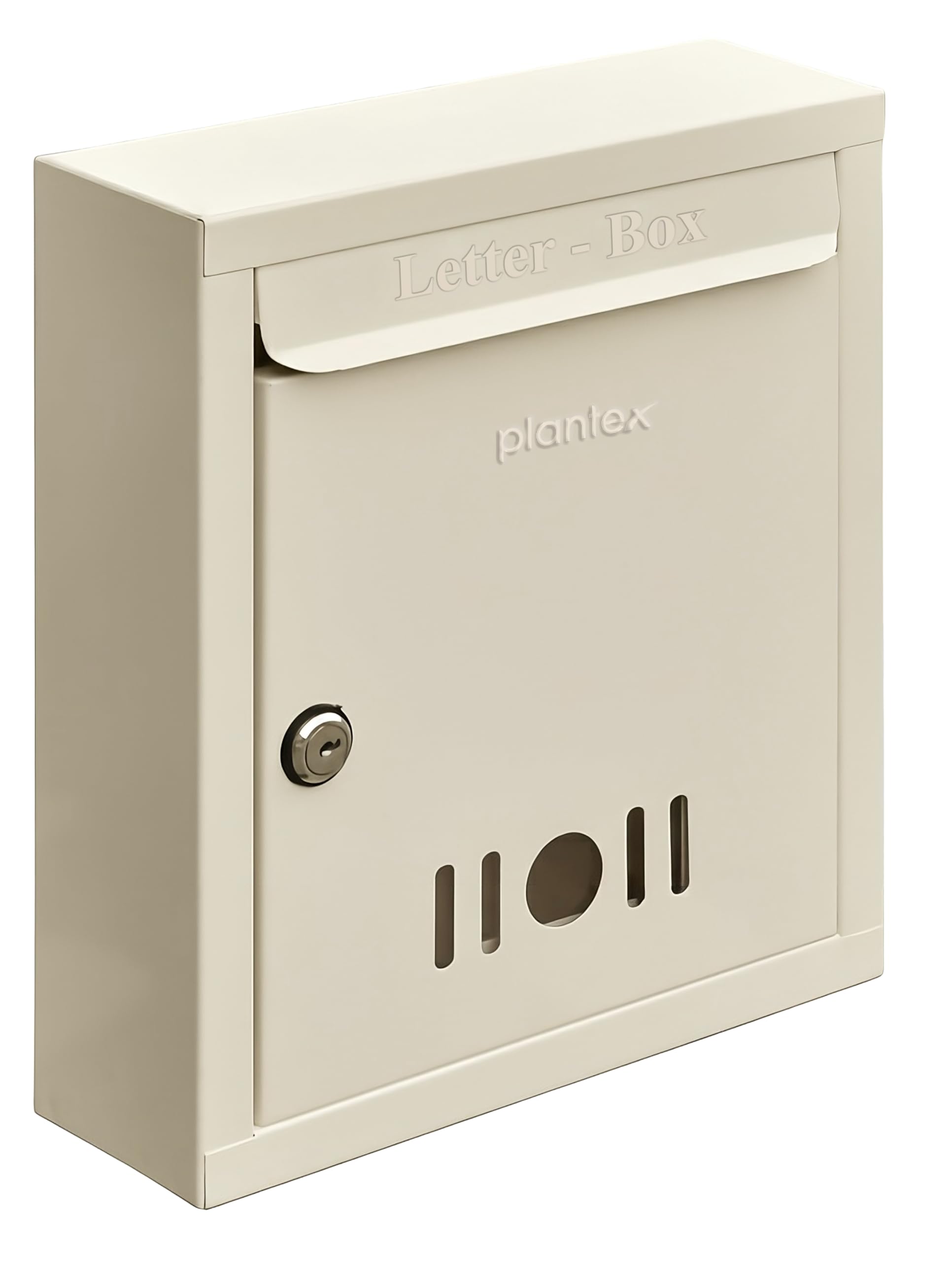 Plantex Letter Box/GI Steel Mail Box/Donation Box with Lock and Keys/Letter Box for Home Gate/Suggestion Box for Office/School/Complaint Box/ (Ivory) - Wall Mount