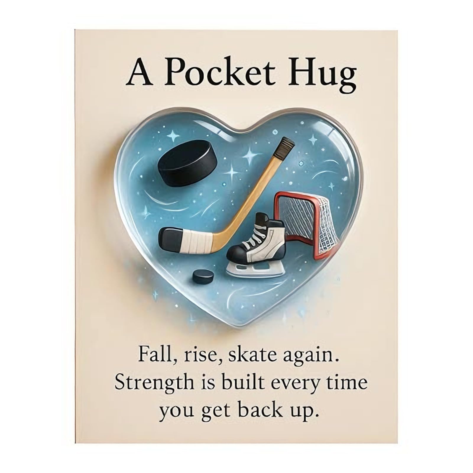 hogtnd Portable Sports Acrylic Pockets Hug Heart Card, Handmade Surprise Sports Theme Pockets Hug Card, Acrylic Love Card, Message Card, Greeting