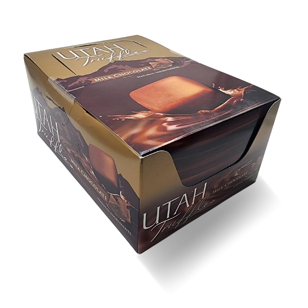 Utah Truffles Belgian Milk Chocolate Toffee Individually Wrapped, Naturally Gluten Free, Gourmet Smooth Creamy Natural Truffle, 0.5 oz each, Approx. 50 pc Utah truffles Bites (Milk Chocolate)
