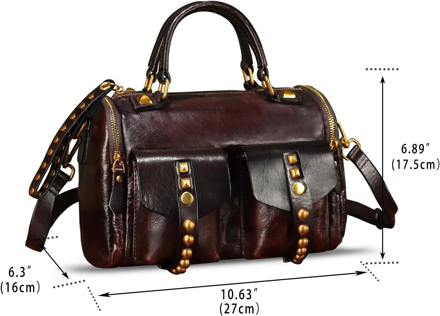 Genuine Leather Handbags for Women Crossbody Shoulder Bag Vintage Designer Top Handle Bag Western Satchel Purse