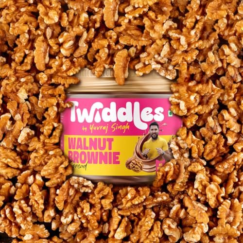 Image of Twiddles Walnut Brownie Chocolate Spread, 250g (Crunchy) - Made with 50% California Walnuts + Almonds & Seeds |14g Protein | Rich Omega-3 | 70% Less Sugar | No Palm Oil | No Preservatives | Stronger Bones | Brain Booster | India's 1st Walnut Spread