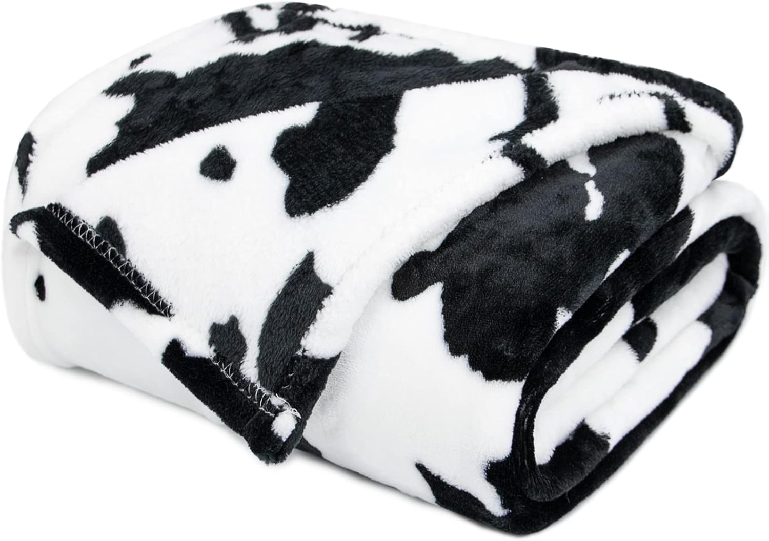 Cow Print Blanket Black & White - 50"x60" Plush Soft Fuzzy Fleece Throw for Adults Kids, All-Season Lightweight Bedding Decor, Gifts for Cow Lovers Birthday - Image 4
