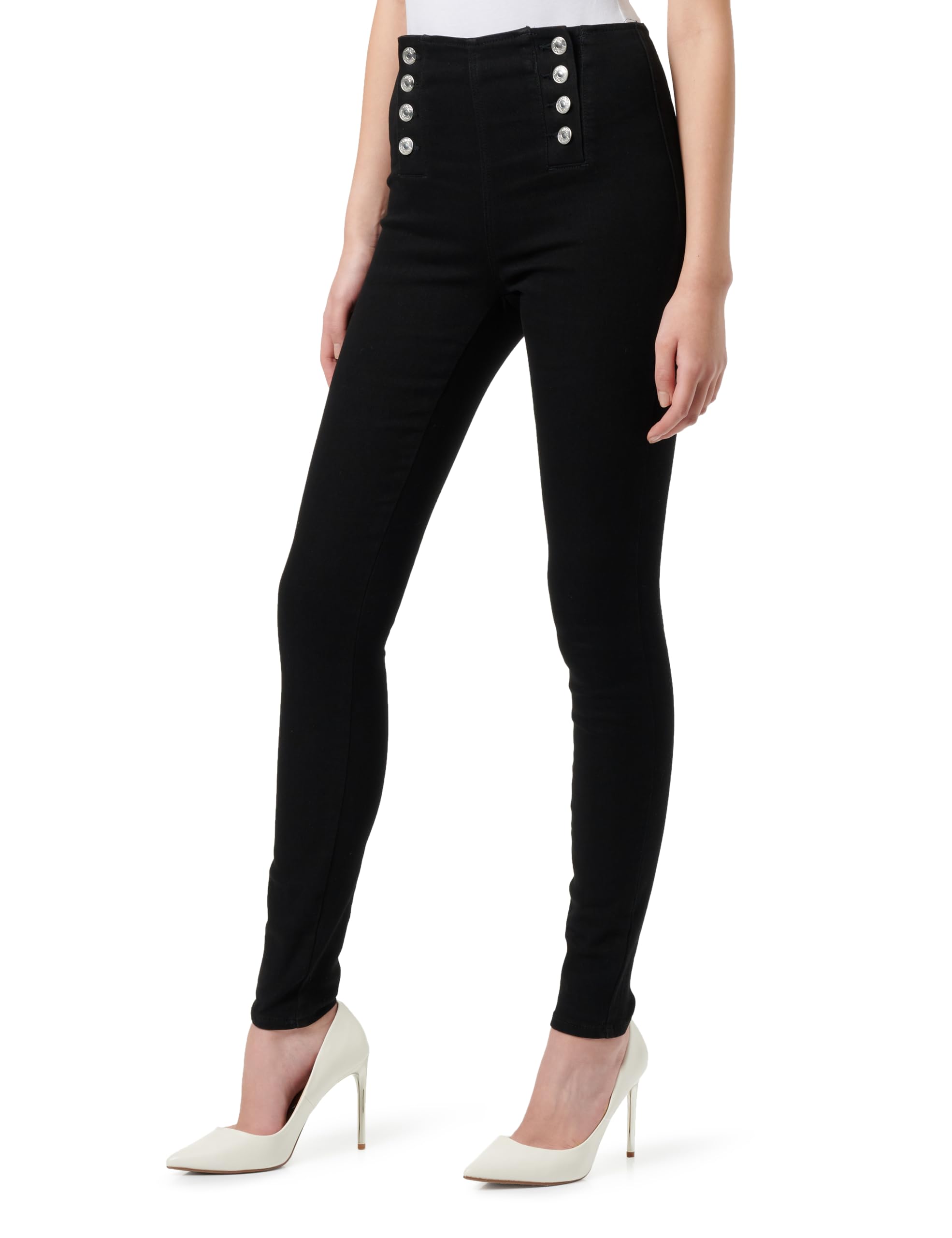 Name It Women's Onldaisy Hw Button Skinny Dnm