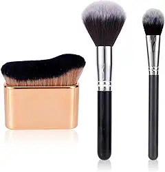 Conjunto de 3 pincéis de maquiagem, pincel autobronzeador, grande, pequeno, ondulado, para maquiagem, bronzeado, protetor solar, versátil, autobronzeador, mistura para pernas, braços, rosto e corpo