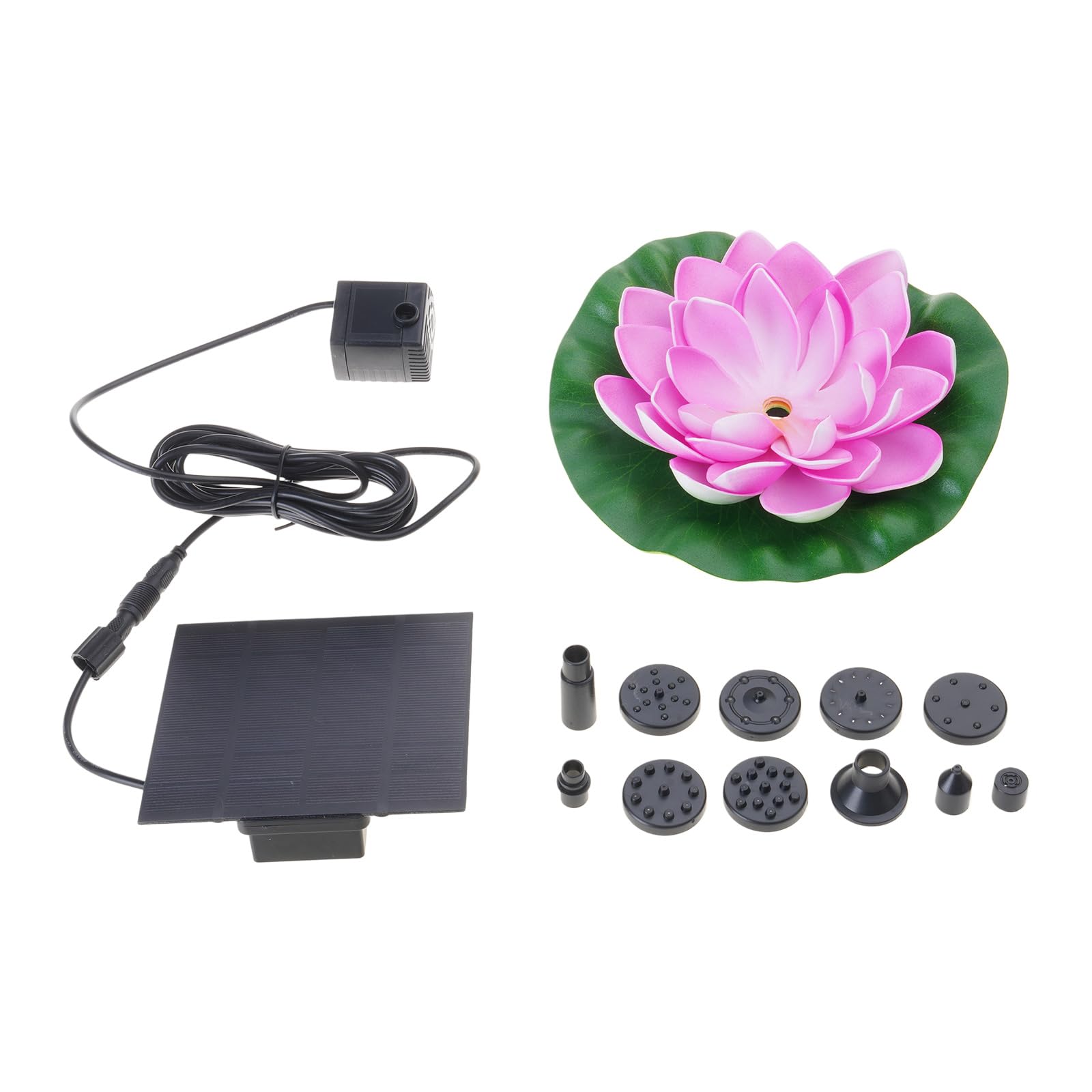 Solar Garden Fountain Pumps Outdoor Decoration for Patios Garden Fish Pond Bird Bath Landscape Enhancement Water Lilies Fountain
