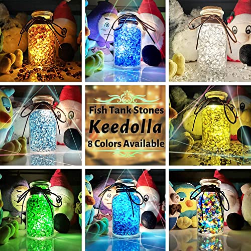 Image of Keedolla 3 LB Clear Gravel for Fish Tank, Sea Glass Pebbles Marbles Pebbles Gravel Rocks Crystal Gemstones for Aquarium|Fish Turtle Tank|Vase Filler|Flowerpot Decoration