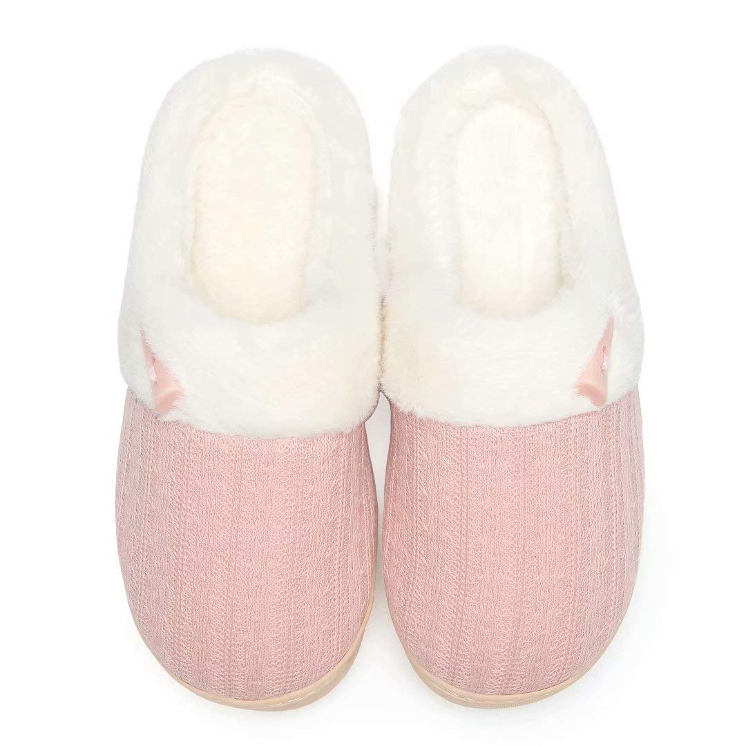 NineCiFun Pantofole da donna Comfort Memory Foam Pantofole morbide e pelose Scarpe da letto calde Pantofole antiscivolo