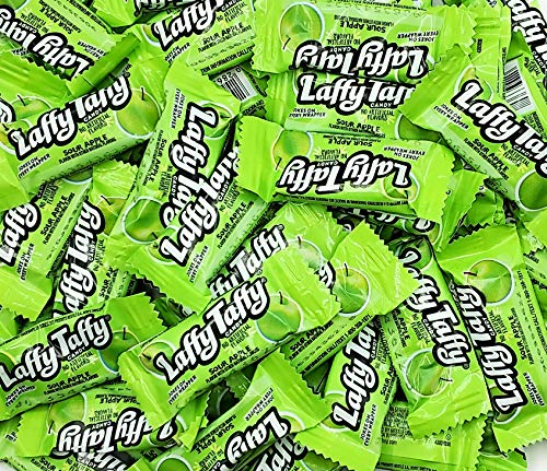 Laffy Taffy Sour Apple Candy - Fun-Size Bars - Jokes on Every Wrappers - Chew and Stretchy Laffy Taffy Candy - Ideal Gift for Kids (2 Pound) Laffy Taffy Sour Apple