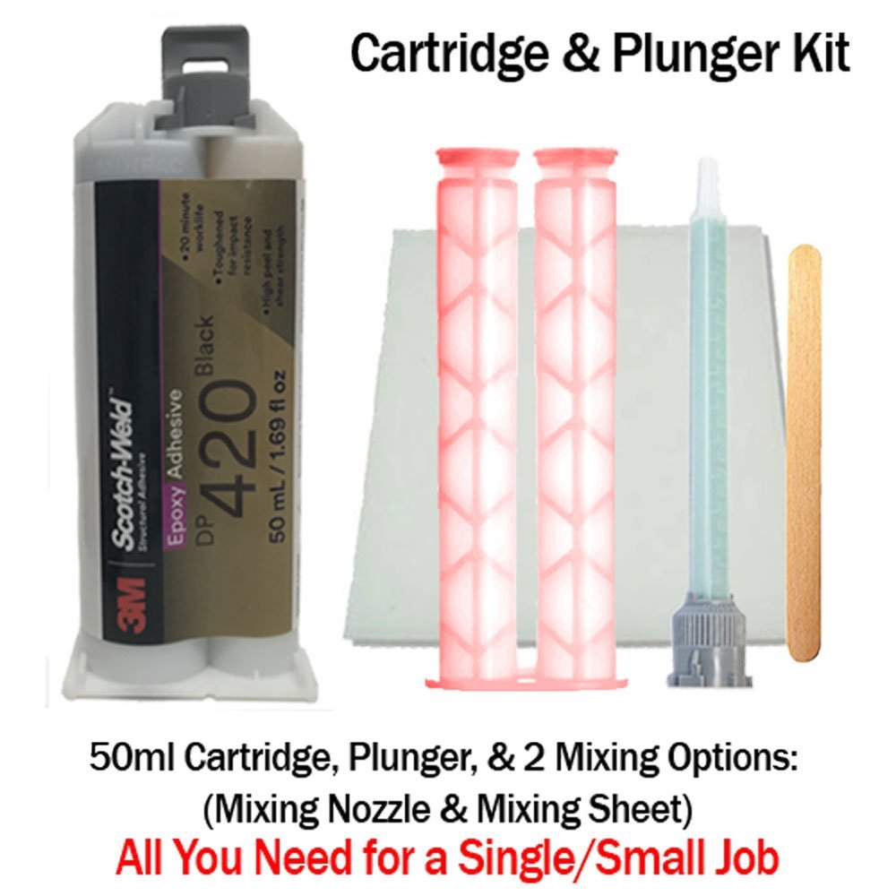 3M ScotchWeld DP420 Black 20-Minute Toughened Epoxy Adhesive Plunger Kit (50ml w/Hand Plunger)