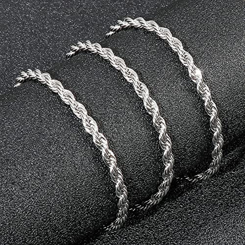 Collier acier inoxydable durable maille corde finition haut de gamme - 5