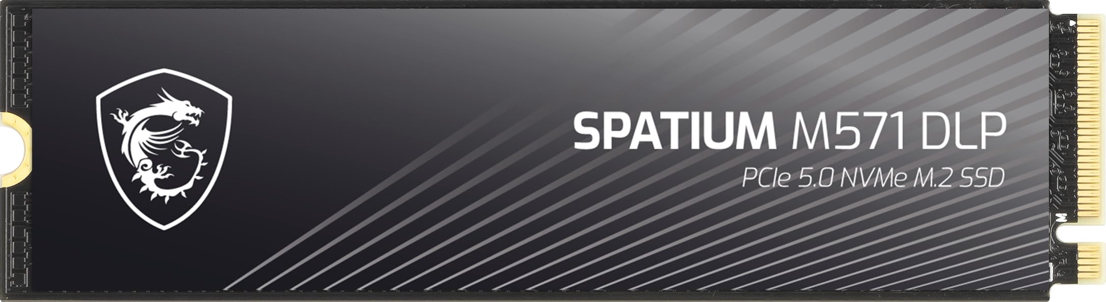 MSI SPATIUM M571 DLP PCIe 5.0 NVMe M.2 2TB Wewnętrzny dysk SSD, odczyt 14500 MB/s, zapis 11100 MB/s, 3D NAND, Ochrona przed utratą danych - 5 lat (1400 TBW)