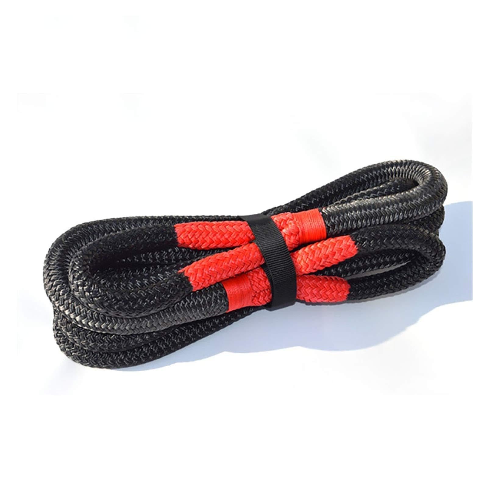 Syntetyczna lina wyciągarki, Lina kinetyczna, podwójna oplatająca liny odzyskiwania, lina energetyczna do pojazdów terenowych 4WD ATV UTV(Black 12mm 6m)