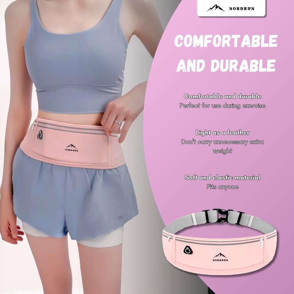 Adjustable and Waterproof Running Belt Suitable for All Phones, Pink, 20 x 10 cm - Image 3