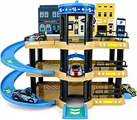 Brinquedo Garagem Estacionamento Infantil Com Elevador Manivela Pista Car Wash Lava Rápido 4 Carrinhos Coloridos Bomba De Combustível Cidade Interativa Coordenação Motora BH Store 3+ Anos