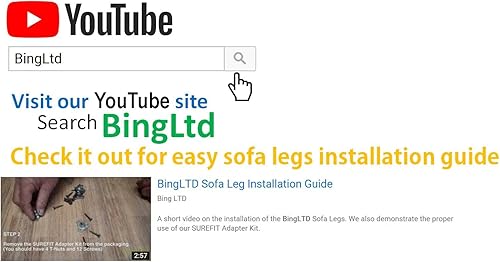 Miniatura 5 de Patas de sofá con perfil de caoba de 2 14 pulgadas - Juego de 4 (P11058-157)