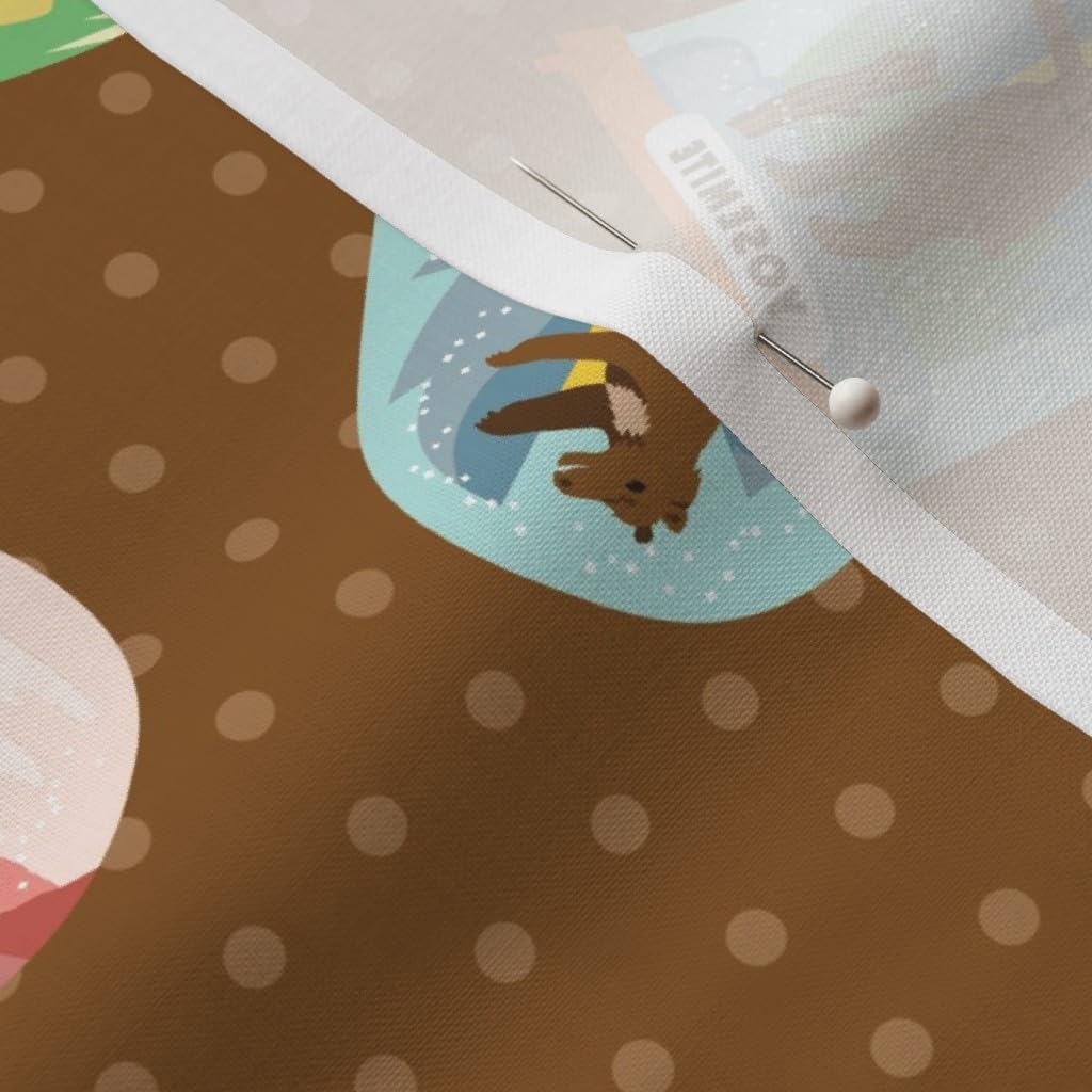 Spoonflower Fabric - Scatter Earthy Brown Travel National Park Hiking Outdoors Forest Printed on Petal Signature Cotton Fabric by The Yard - Sewing Quilting Apparel Crafts Decor