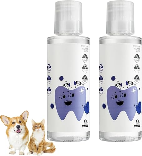 2 unidades Dental Plus, refrescan el aliento, fórmula natural, inodoro e sin sabor para combatir el sarro, para todas las mascotas