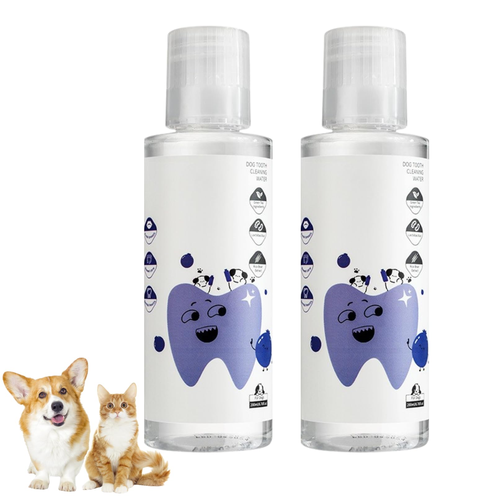 2Pcs Dental Plus,Freshen Breath, Natural, Odorless & Flavorless Formula to Fight Tartar, for All Pet