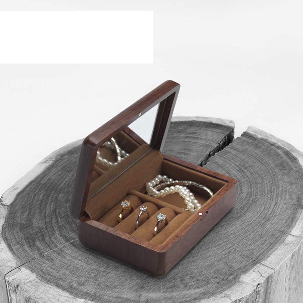 Joyero de Madera, Estuche de Almacenamiento de exhibición Organizador de joyero de Viaje, Regalo para Sus Seres Queridos