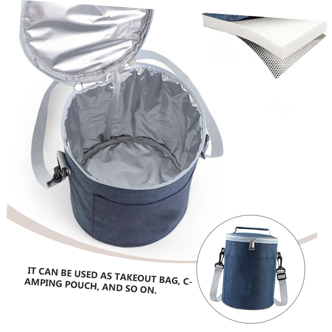 Isoliertasche aus Oxford Gewebe Thermotasche mit Aluminiumfolie Kompakt und Leicht für Camping und Takeaway Lebensmittel Tragetasche