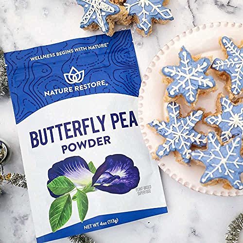Blue Butterfly Pea Powder, 4 Ounces, High In Antioxidants, Natural Food Coloring #TOP4