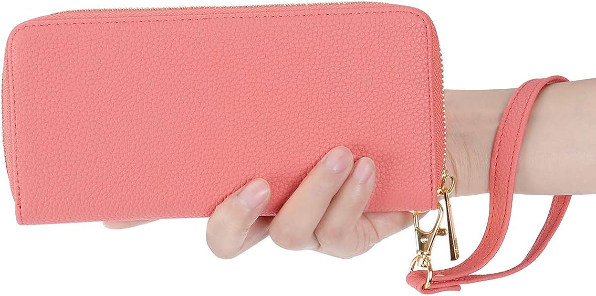 Miniatura 7 de HAWEE Cartera larga de cuero con cremallera para teléfono celular, tarjetero, monedero