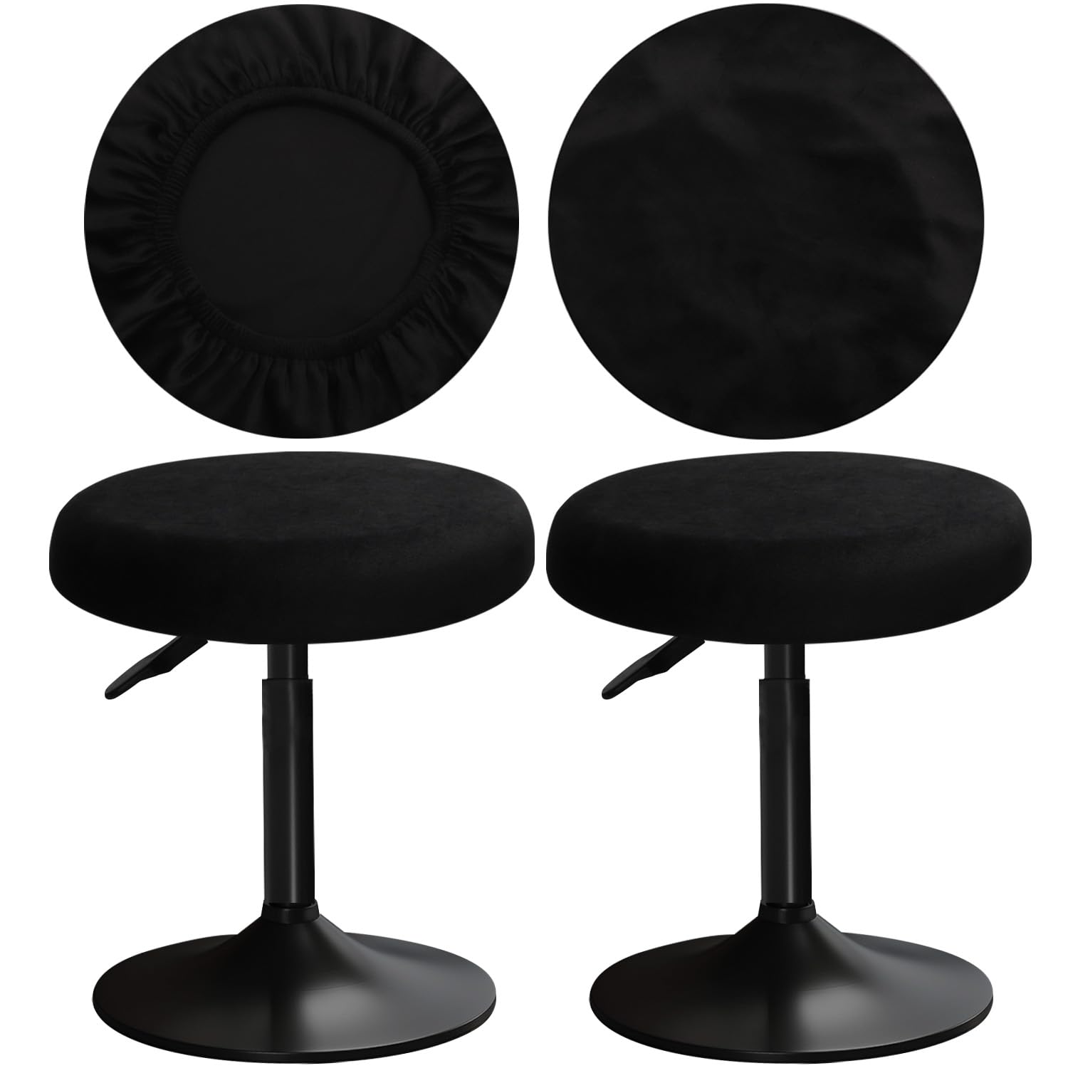 YINGAYOU Round Velvet Stool Cover 12-16"/30-40cm Bar Stool Cover Very Soft Elastic and Easy to Install Wrinkle Resistant