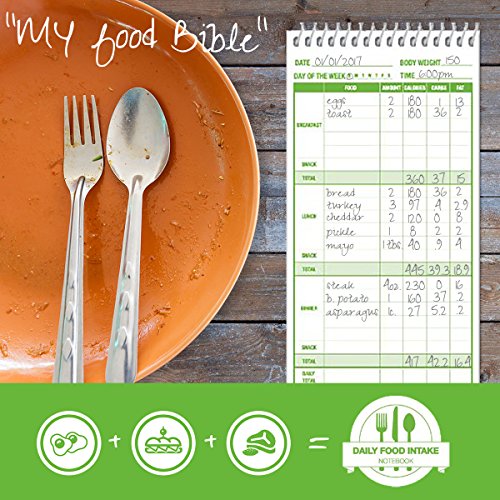 Daily Food Intake Journal Notebook – 4” x 8” Meal Tracker/Food Diary to Log Calories, Carbs, Fat Perfect for KETO – 140 Pages (3 Pack) - Thumbnail 3