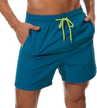 SILKWORLD Men's Swim Trunks Quick Dry Beach Shorts with Pockets