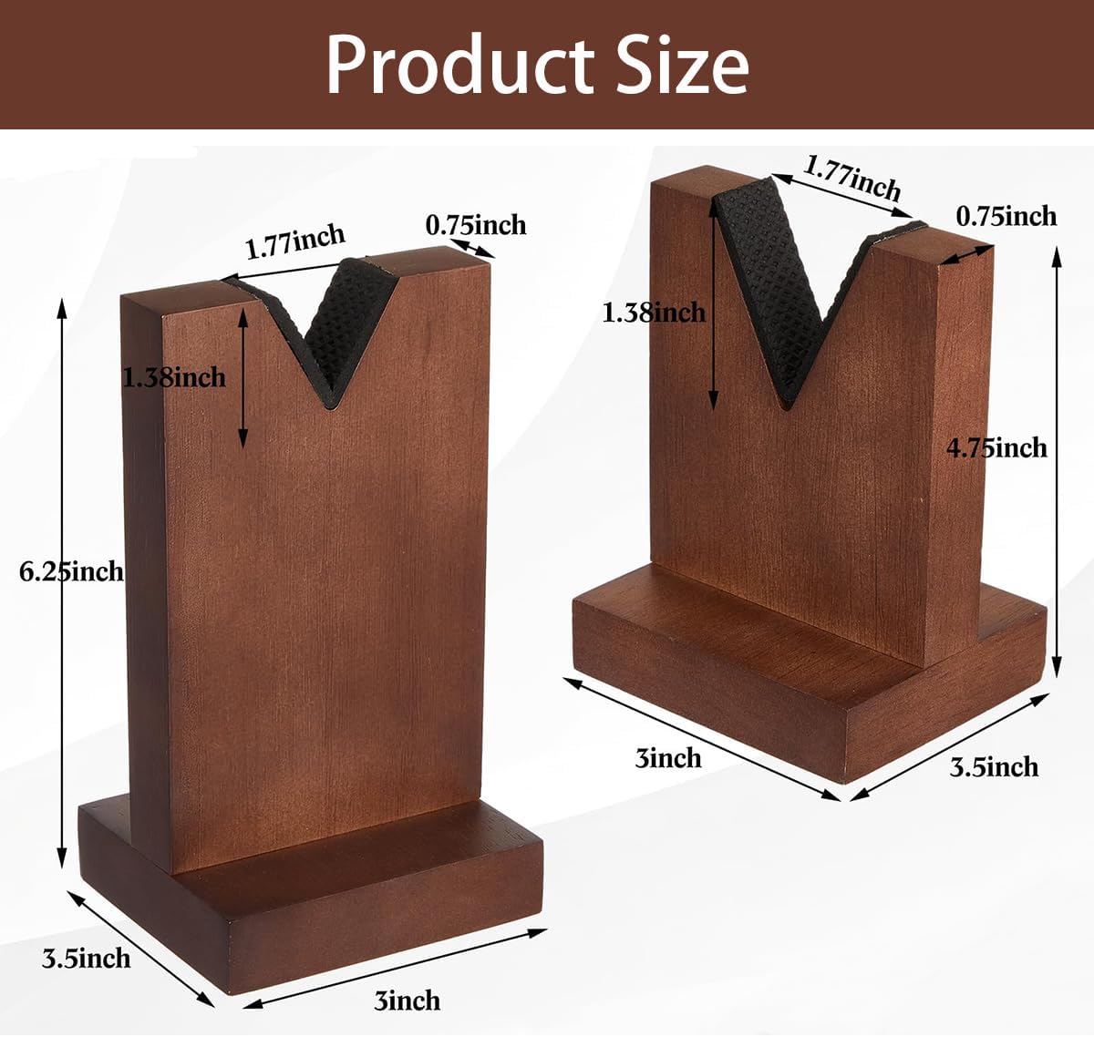 Wood Gun Display Stands, V-shaped Top Rustic Wood Display Stands Rifle Rack Gun Rack for Smaller Rifles, Long Guns, Firearms, Weapons, Collectables, Displays, Shows, Exhibits (Brown)