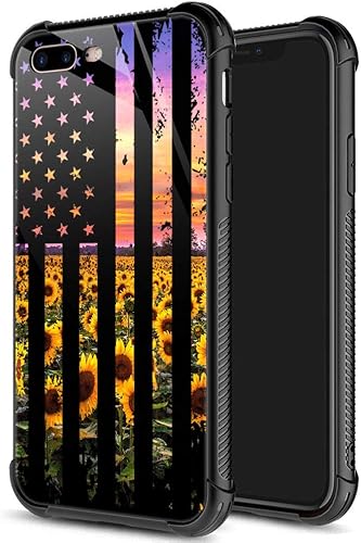 Miniatura 37 de Funda para iPhone 7/8 Plus, protección de grado militar, esquinas a prueba de golpes, funda antiarañazos para iPhone 7/8 Plus, flor de mariposa