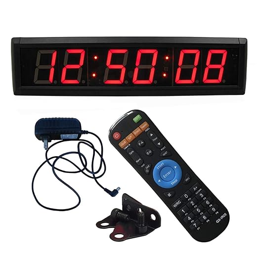 Ledgital Countdown Timer Cock, Digital Wall Clock for Conference/Church/Classroom/Gym with EMOM Timer, Large Wall Mount Digial Wall Clock with 12/24 Hour Display, w/IR Remote
