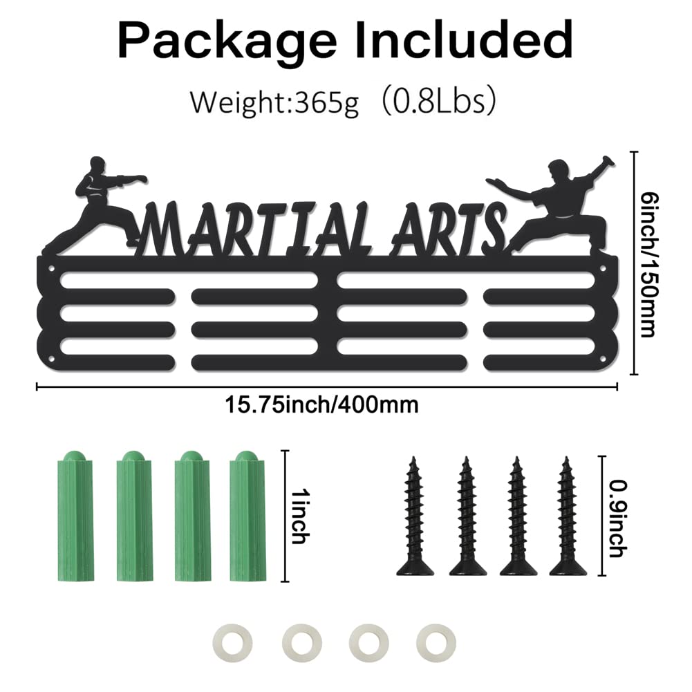 SUPERDANT Espositore per Medaglie per Arti Marziali Appendiabiti per Medaglie Kung Fu Cinese Ganci A Parete in Ferro per 60+ Medaglie Porta Trofei Premi Porta Nastro Sportivo Espositore