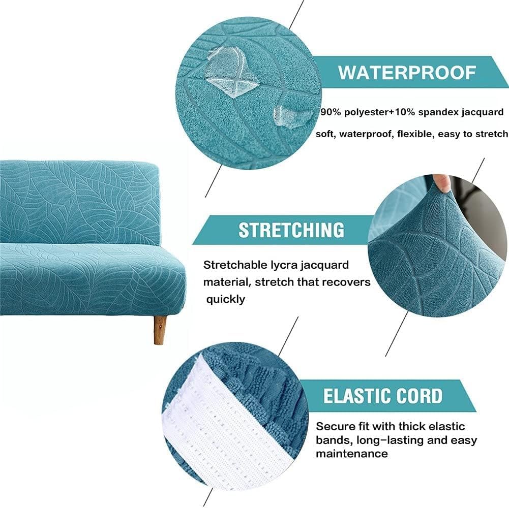 Couch Covers Sofa Slipcovers Sofa Bed Covers 3 Seater Armless,Folding Couch Slipcover Stretch, Sofa Protectors for Pets/Dogs/Kids Sofa Covers WEWYQSJXBXF-31231(Color:Blue,Size:2Pcs)