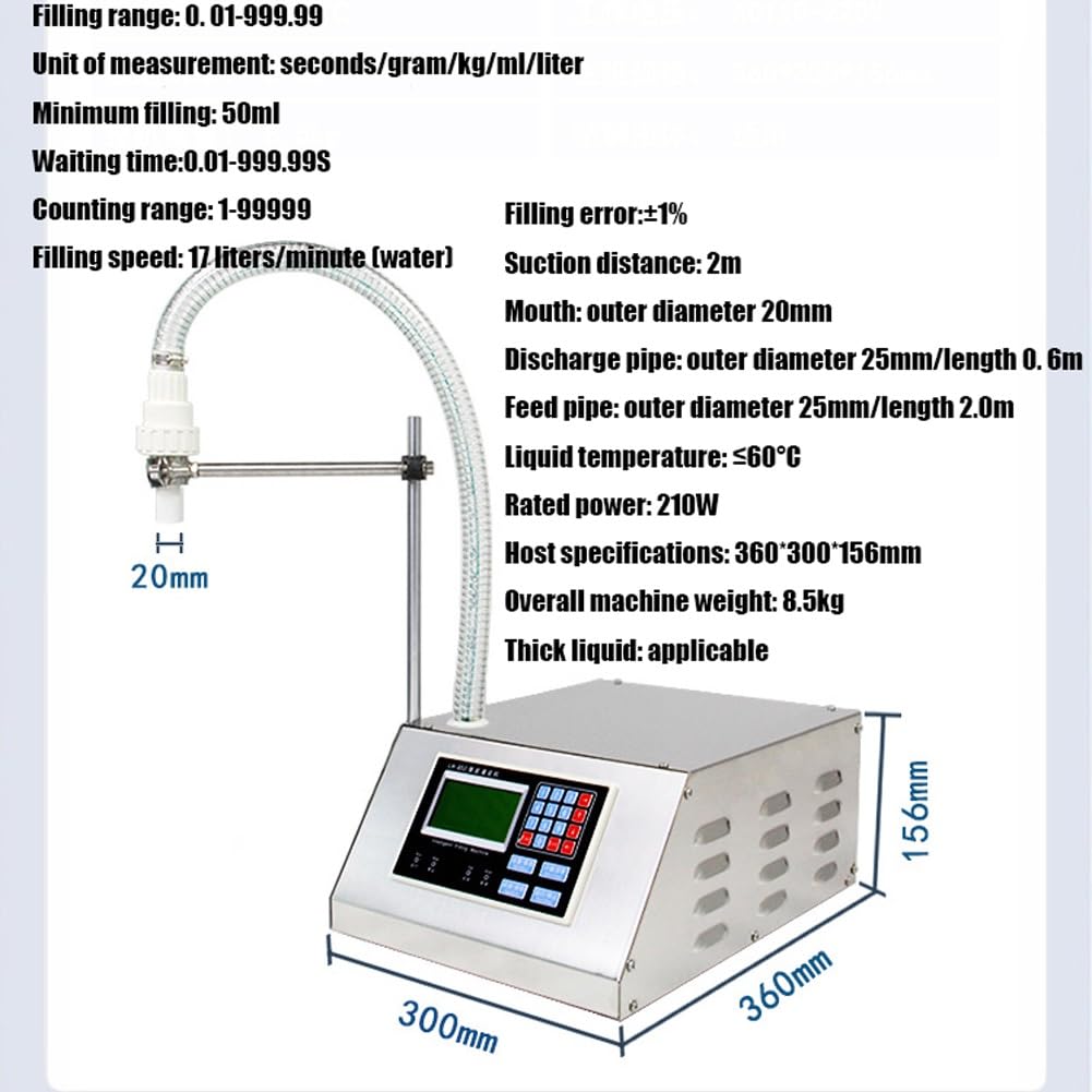 Máquina llenadora automática de líquidos, llenadora de líquidos viscosos de 17 l/min con control digital, equipo de embotellado para procesamiento de miel, máquina llenadora y pesadora para miel, ac