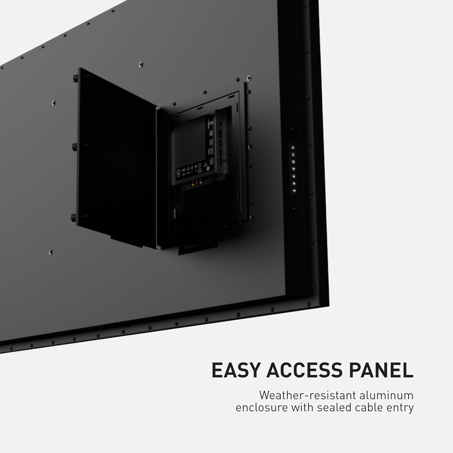 SONAGI Helios 55” Outdoor TV - Anti-Glare, IP65 Water, Dust Resistant Television with 1000-Nit Brightness for Direct Sun All Weather Viewing - Weatherproof 4K UHD Smart TV for Patio and Outside