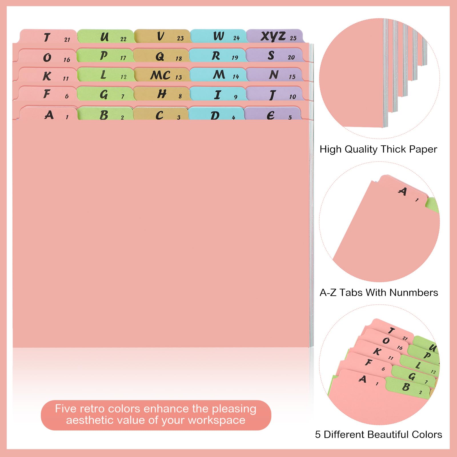 Amazon.com : Noveread 2 Set 50 Pcs Alphabet File Dividers A-z Top