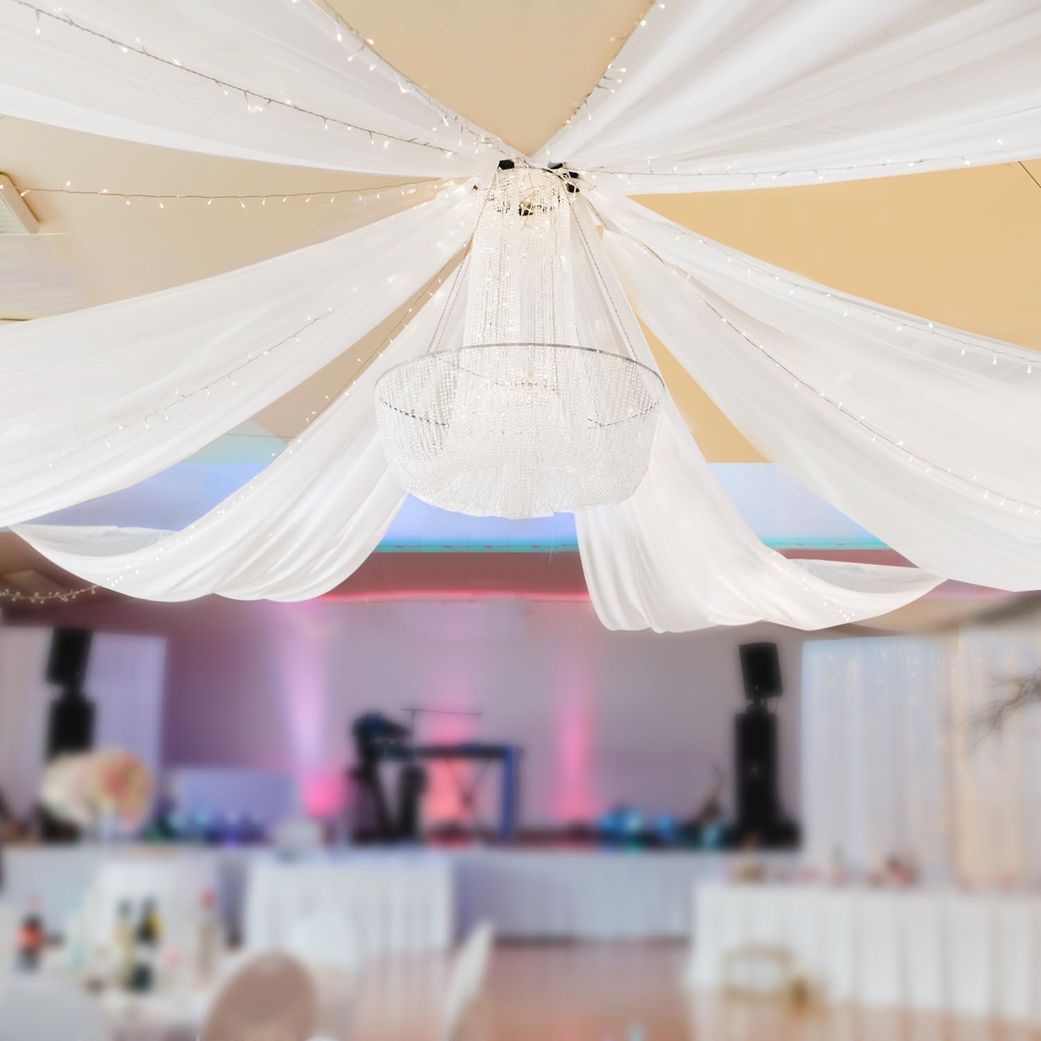 Ceiling Drapes for Weddings 5ftx10ft White Ceiling