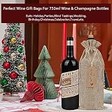 Sailup Burlap Wine Bags 12 Pcs Wine Bottle Gift Bags With Drawstrings Tags & Ropes, Reusable Gift Bag for Weddings, Holiday Party Birthdays, Christmas, Travel, Blind Tastings, Home Storage 750ml