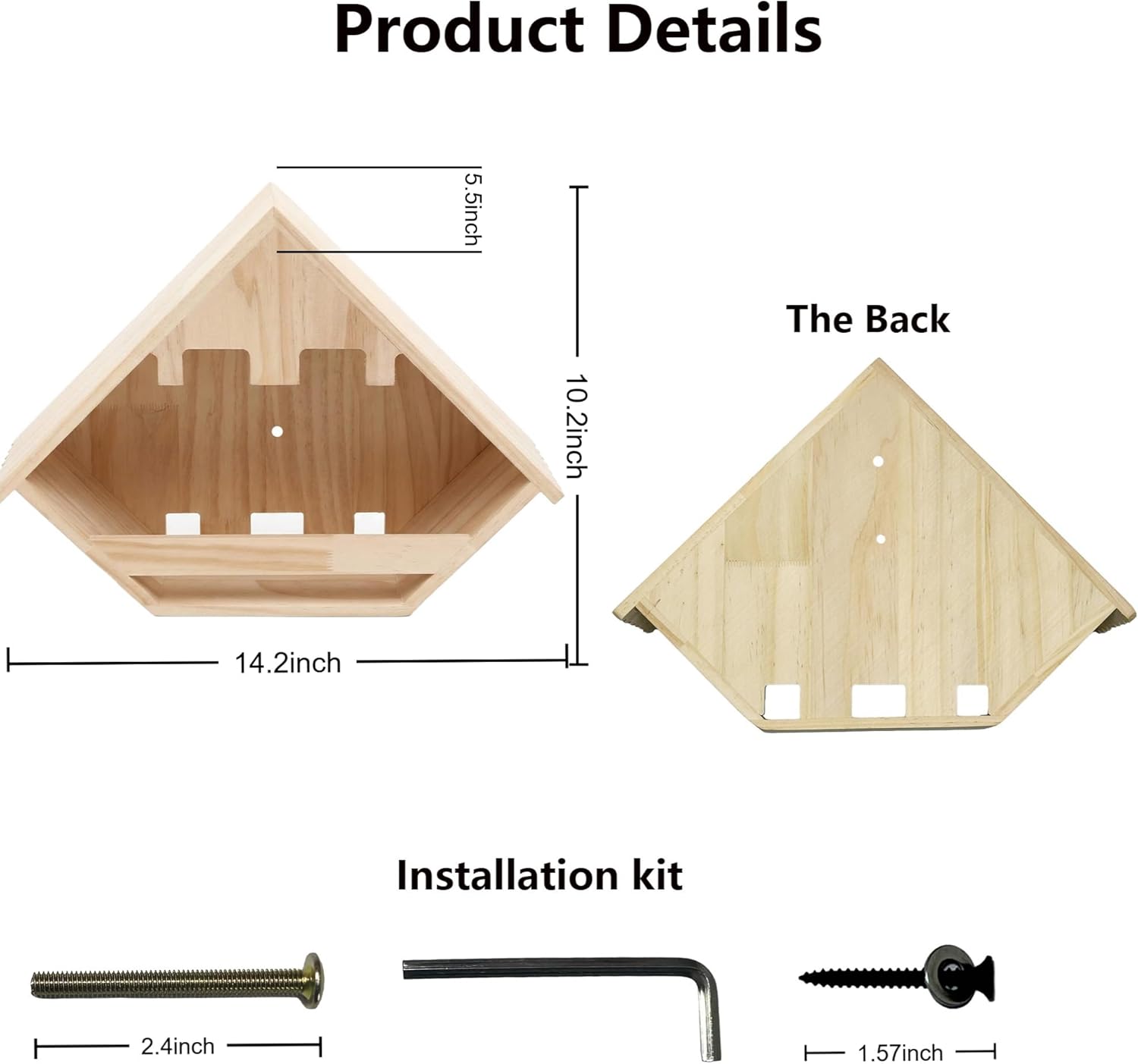 Cedar Dove Nesting Box for Outside, Wooden Open Pigeon House