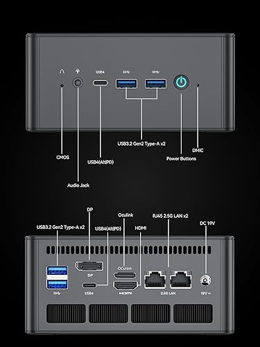 Miniatura 9 de MINISFORUM Mini PC UM780 XTX AMD Ryzen 7 7840HS, 8C16T, 64GB DDR5 1TB PCIe SSD 4.0 Mini PC de escritorio, 2 x RJ45 2.5 G, HDMI2.1DP2xUSB4, 1xOP, 4