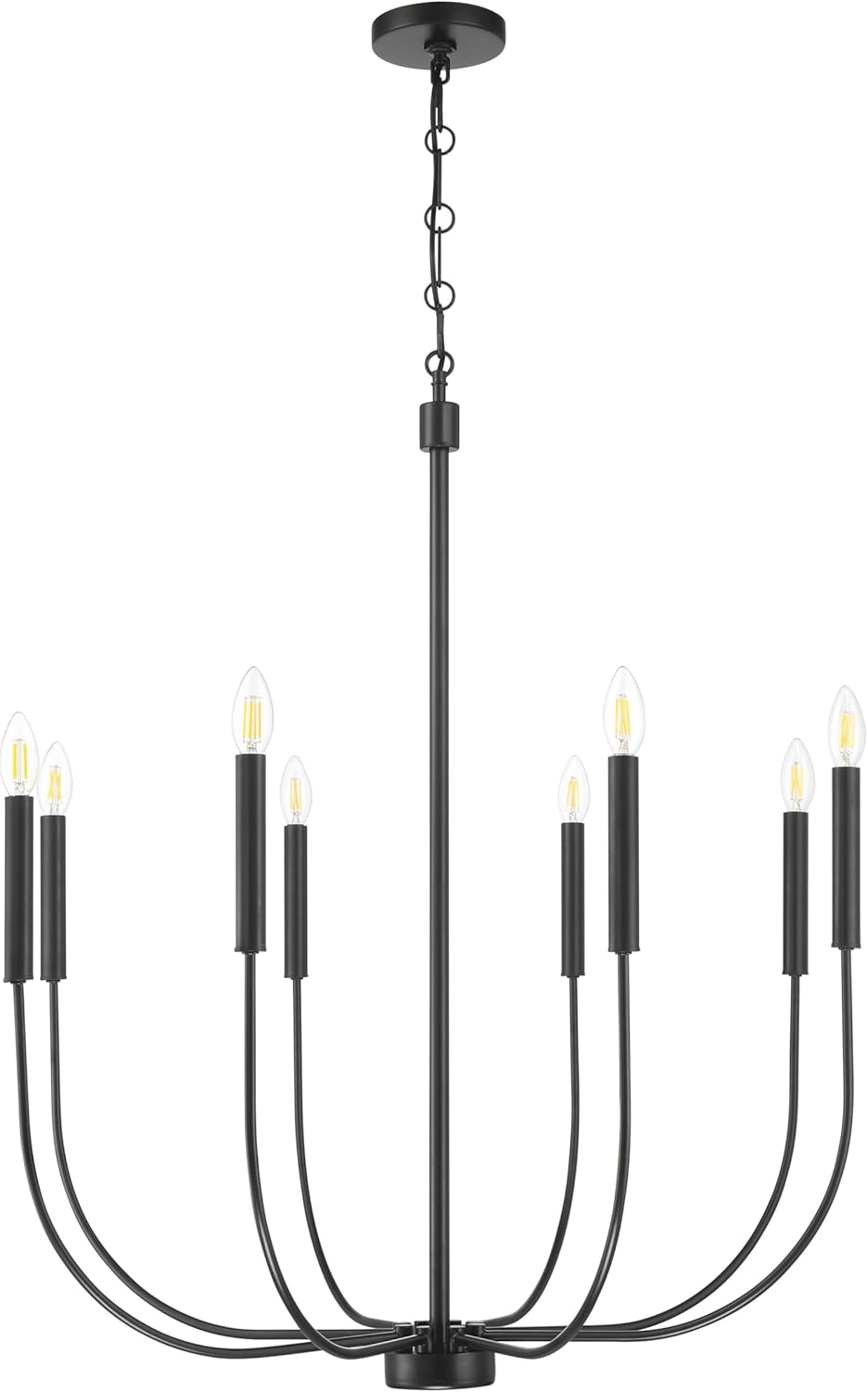 Craftmade 59828-FB Traci Chandelier, (8) E12 Sockets, Flat Black (Bulbs NOT Included)