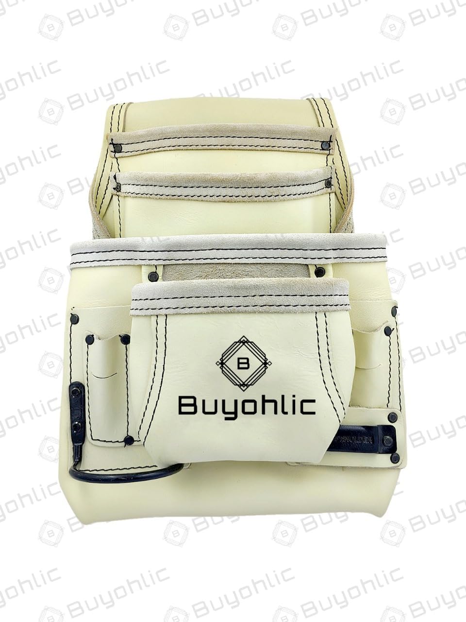 Heavy-Duty Leather Nail & Tool Bag – 10 Pocket Top Grain Construction Pouch